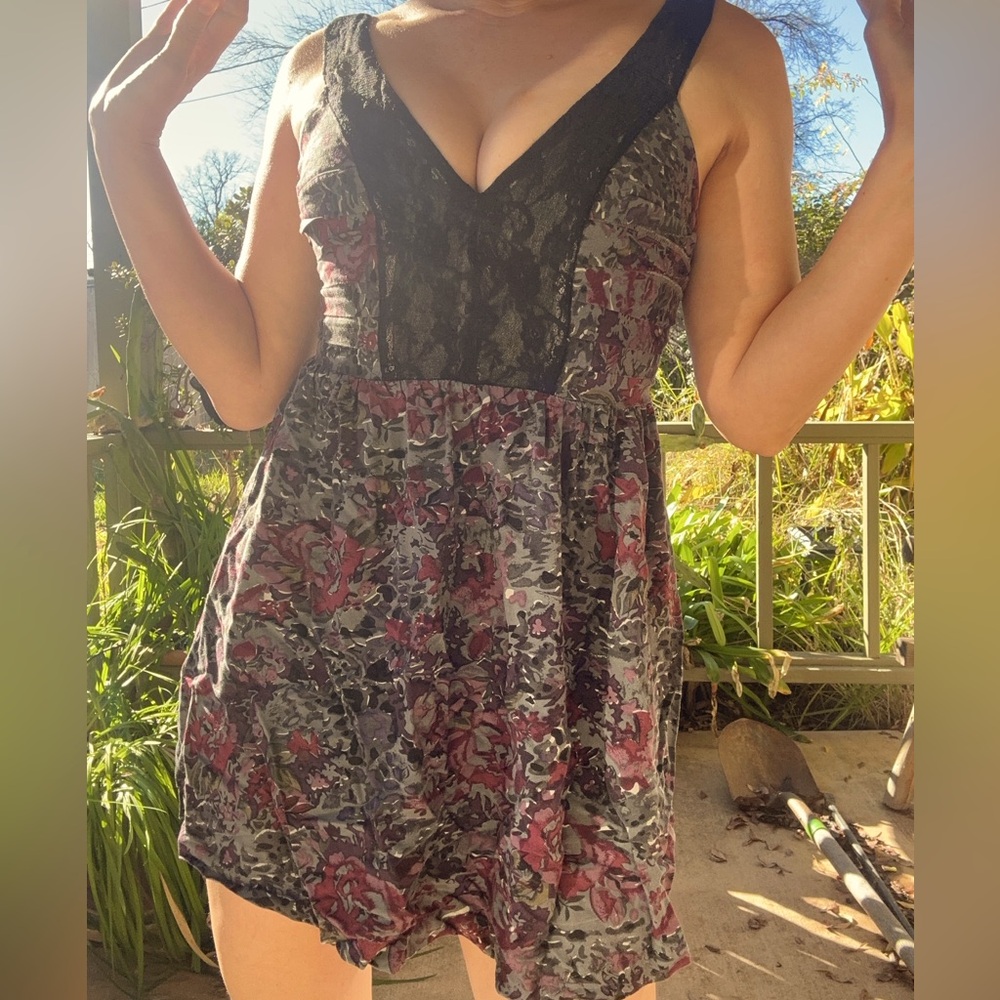 Floral Flare + Cutout Dress 🍇🤤
